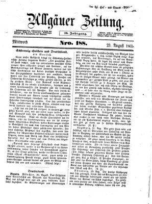 Allgäuer Zeitung Mittwoch 23. August 1865