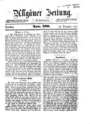 Allgäuer Zeitung Samstag 23. Dezember 1865