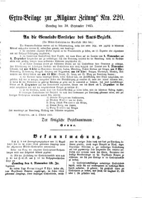 Allgäuer Zeitung Samstag 30. September 1865