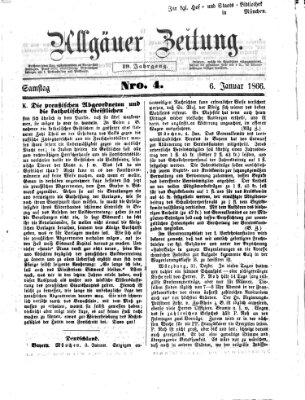 Allgäuer Zeitung Samstag 6. Januar 1866