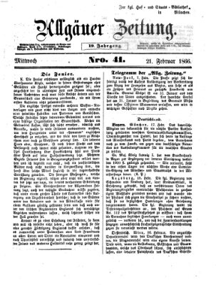 Allgäuer Zeitung Mittwoch 21. Februar 1866