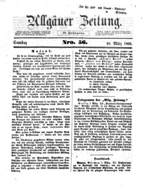 Allgäuer Zeitung Samstag 10. März 1866