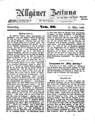 Allgäuer Zeitung Donnerstag 15. März 1866