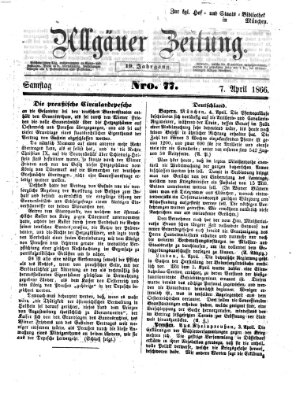 Allgäuer Zeitung Samstag 7. April 1866