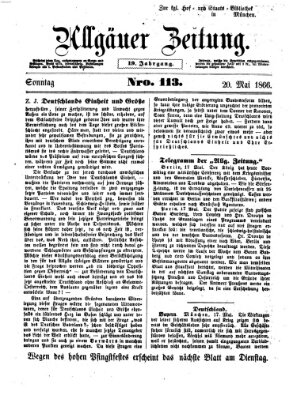 Allgäuer Zeitung Sonntag 20. Mai 1866