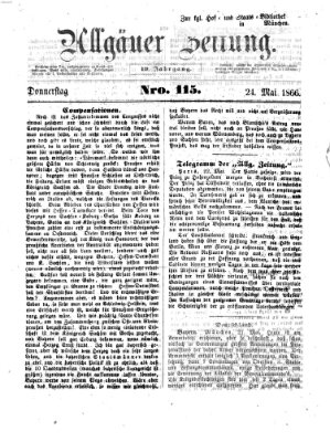 Allgäuer Zeitung Donnerstag 24. Mai 1866