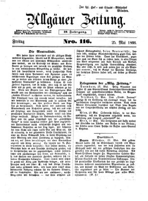 Allgäuer Zeitung Freitag 25. Mai 1866