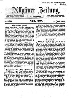 Allgäuer Zeitung Samstag 9. Juni 1866