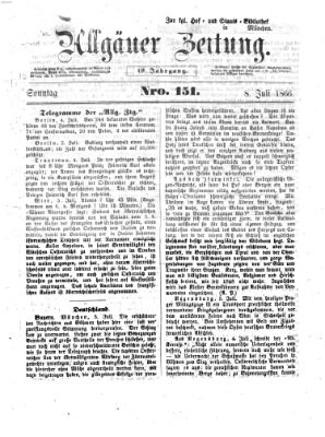 Allgäuer Zeitung Sonntag 8. Juli 1866