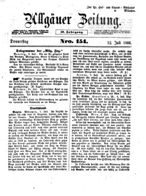 Allgäuer Zeitung Donnerstag 12. Juli 1866