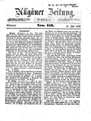 Allgäuer Zeitung Mittwoch 18. Juli 1866