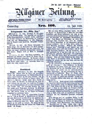 Allgäuer Zeitung Donnerstag 19. Juli 1866