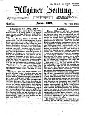 Allgäuer Zeitung Samstag 21. Juli 1866