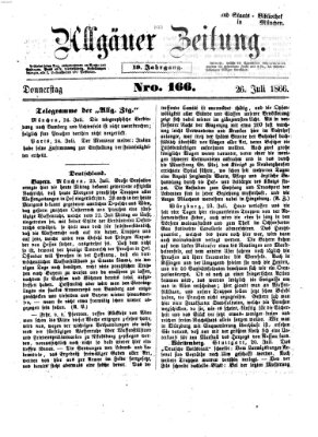 Allgäuer Zeitung Donnerstag 26. Juli 1866