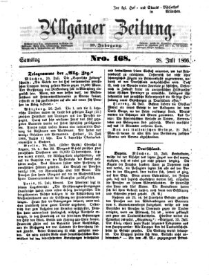 Allgäuer Zeitung Samstag 28. Juli 1866