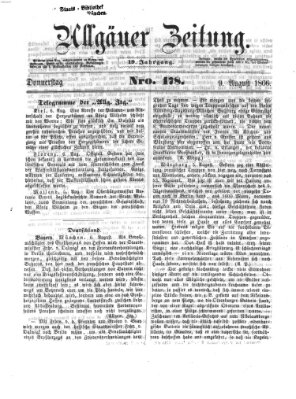 Allgäuer Zeitung Donnerstag 9. August 1866