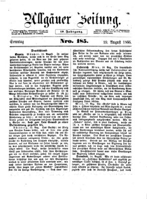 Allgäuer Zeitung Sonntag 19. August 1866