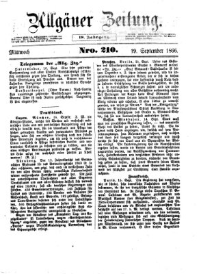 Allgäuer Zeitung Mittwoch 19. September 1866