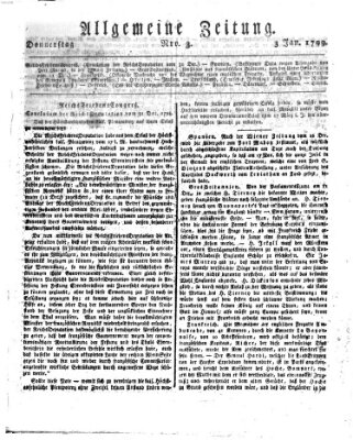 Allgemeine Zeitung Donnerstag 3. Januar 1799