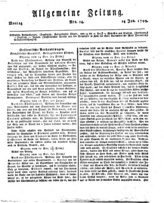 Allgemeine Zeitung Montag 14. Januar 1799