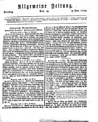 Allgemeine Zeitung Dienstag 15. Januar 1799