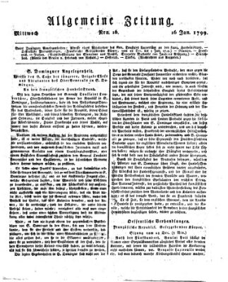 Allgemeine Zeitung Mittwoch 16. Januar 1799