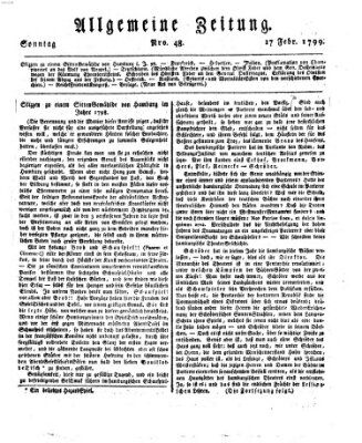 Allgemeine Zeitung Sonntag 17. Februar 1799