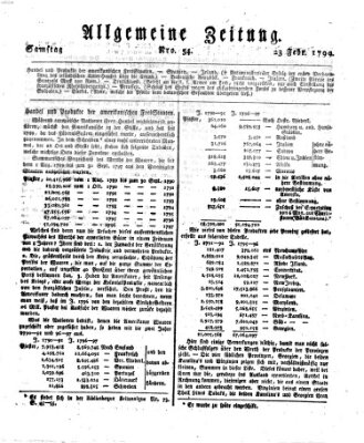 Allgemeine Zeitung Samstag 23. Februar 1799