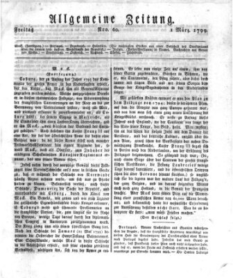 Allgemeine Zeitung Freitag 1. März 1799