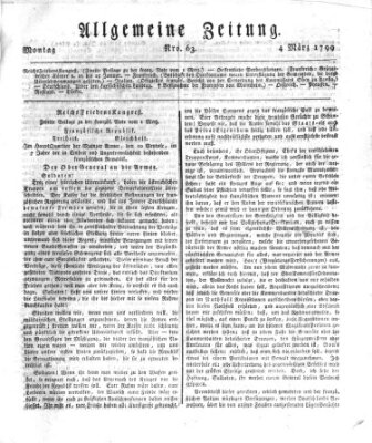 Allgemeine Zeitung Montag 4. März 1799