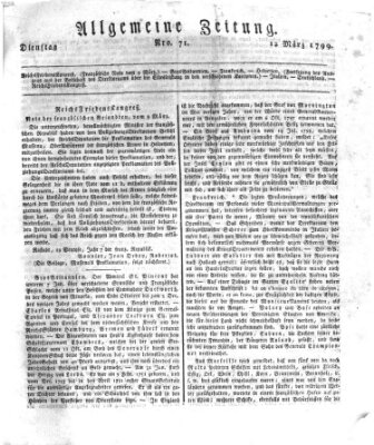 Allgemeine Zeitung Dienstag 12. März 1799