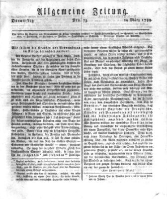 Allgemeine Zeitung Donnerstag 14. März 1799