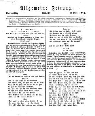 Allgemeine Zeitung Donnerstag 28. März 1799