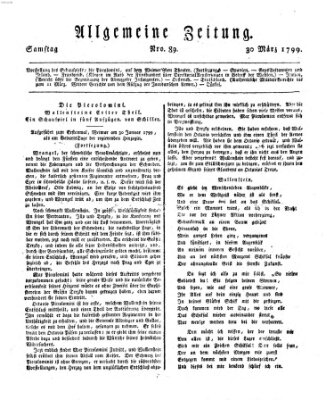 Allgemeine Zeitung Samstag 30. März 1799