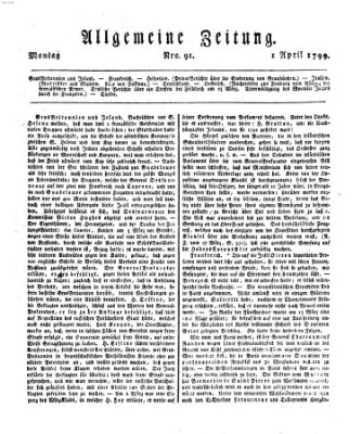 Allgemeine Zeitung Montag 1. April 1799