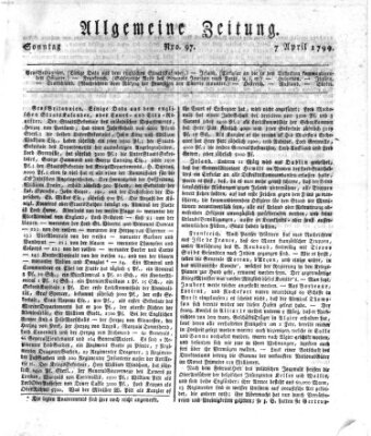 Allgemeine Zeitung Sonntag 7. April 1799