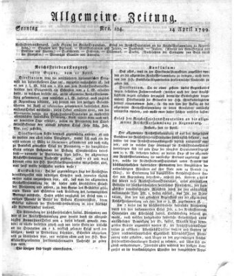 Allgemeine Zeitung Sonntag 14. April 1799