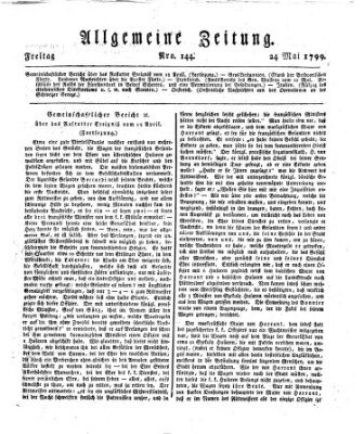 Allgemeine Zeitung Freitag 24. Mai 1799