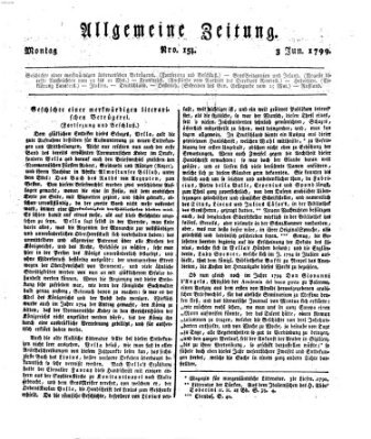 Allgemeine Zeitung Montag 3. Juni 1799