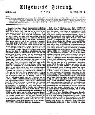 Allgemeine Zeitung Mittwoch 12. Juni 1799