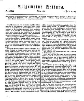 Allgemeine Zeitung Samstag 15. Juni 1799