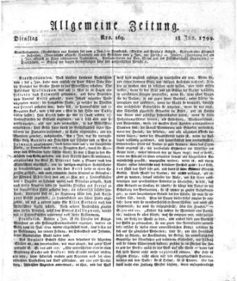 Allgemeine Zeitung Dienstag 18. Juni 1799