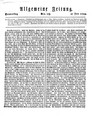 Allgemeine Zeitung Donnerstag 27. Juni 1799