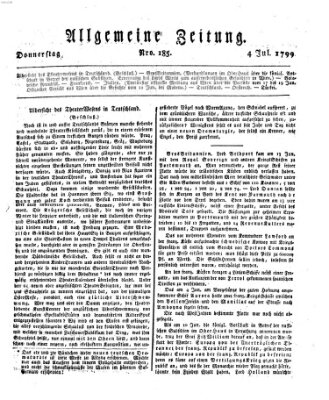 Allgemeine Zeitung Donnerstag 4. Juli 1799