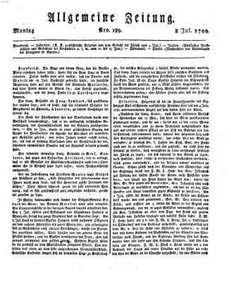 Allgemeine Zeitung Montag 8. Juli 1799