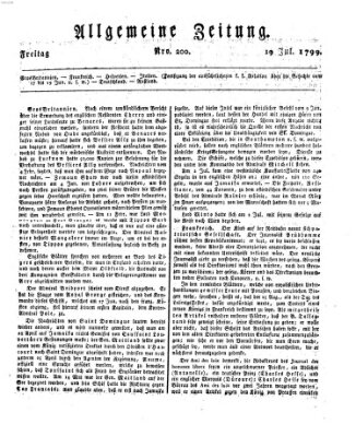 Allgemeine Zeitung Freitag 19. Juli 1799