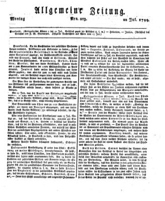 Allgemeine Zeitung Montag 22. Juli 1799