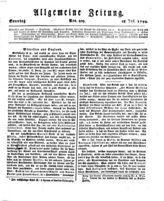 Allgemeine Zeitung Sonntag 28. Juli 1799