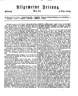 Allgemeine Zeitung Montag 5. August 1799