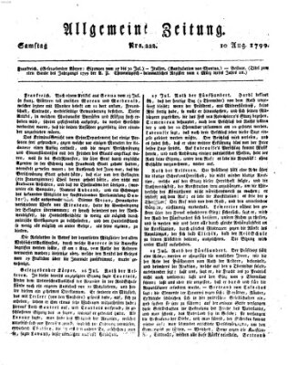 Allgemeine Zeitung Samstag 10. August 1799